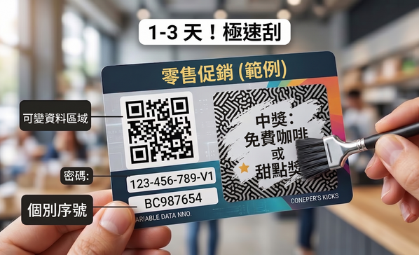 【刮刮卡製作新革命】別再等工廠排單！1-3天極速出貨的「客製化數位刮刮卡」全攻略，少量印刷、急件首選｜QR Code、防偽序號、活動抽獎卡製作
