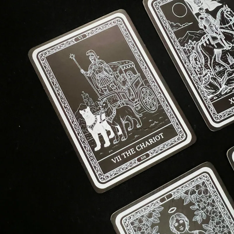 黑卡塔羅牌桌遊撲克遊戲卡牌彩色白墨印製