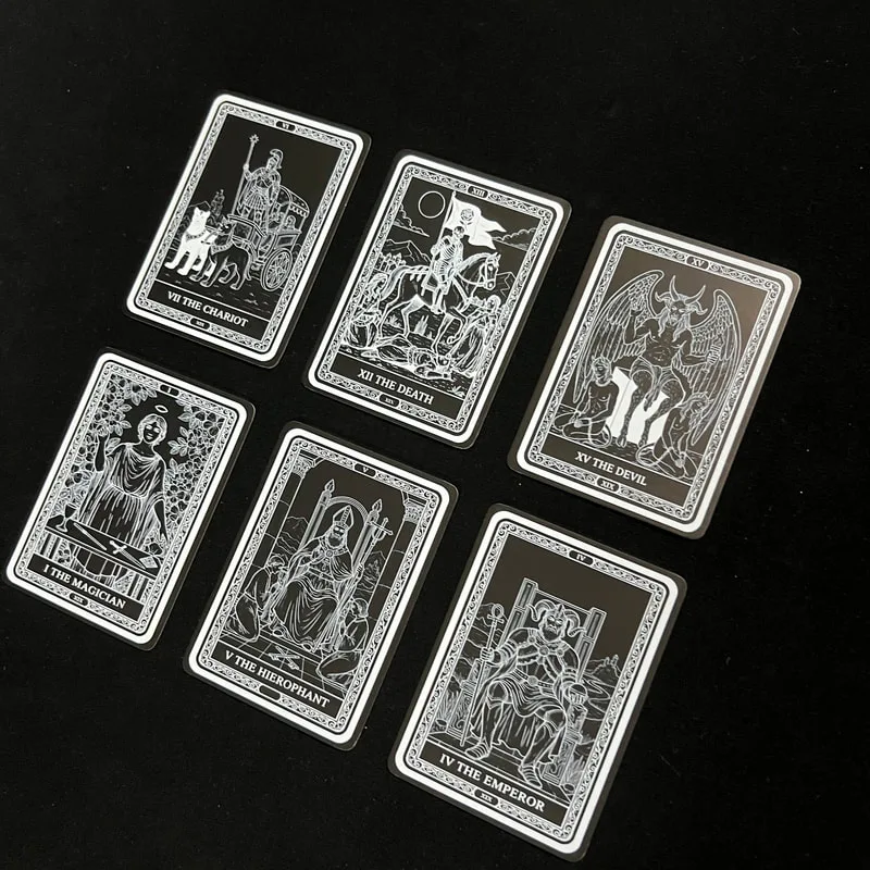 黑卡塔羅牌桌遊撲克遊戲卡牌彩色白墨印製